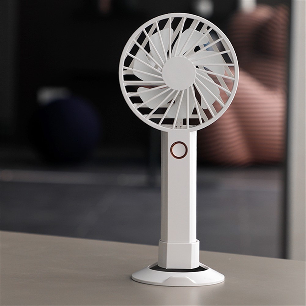 Y6 Summer Mini USB Rechargeable Hand-held Desktop Fan Mute 3-Speed Cooling Fan - White-3
