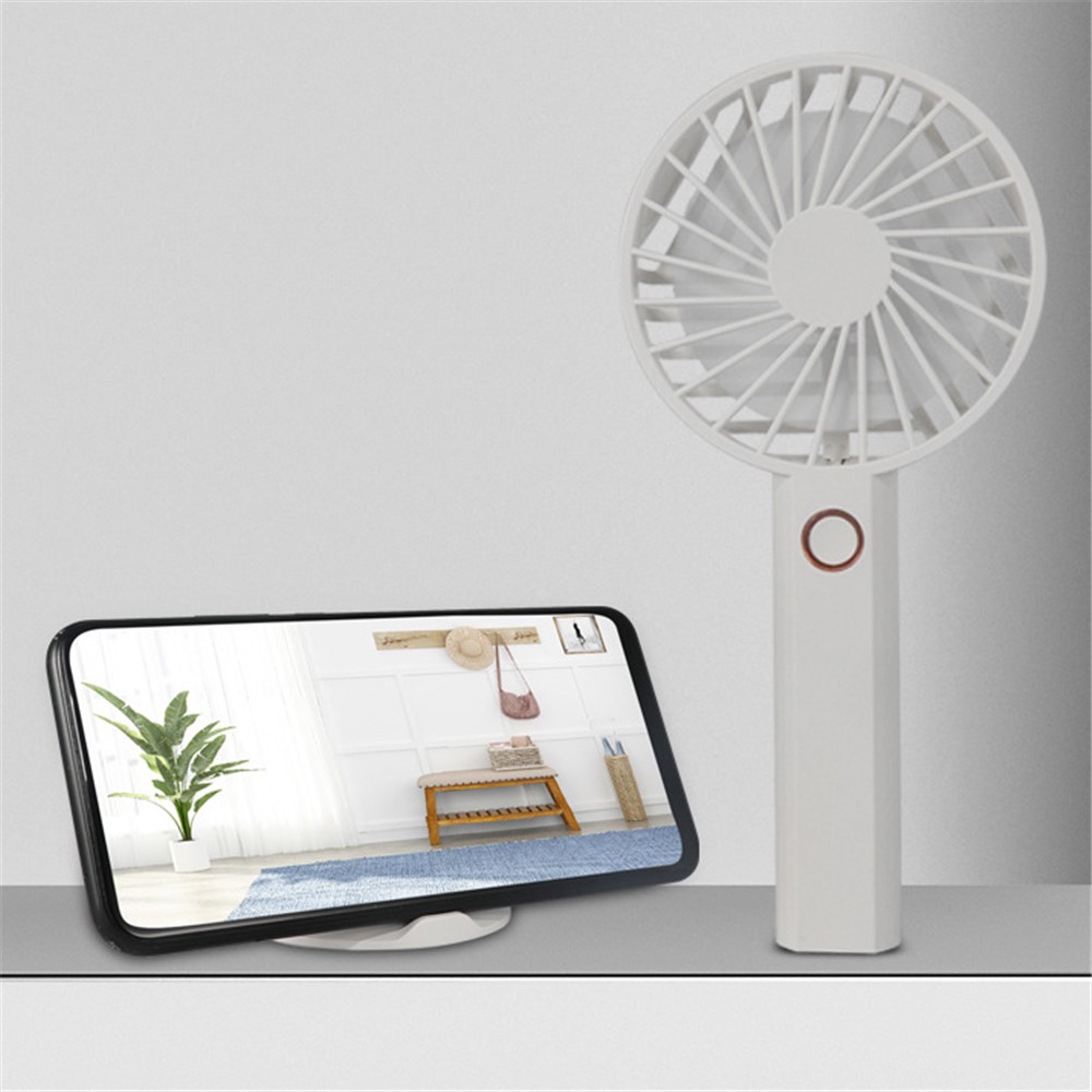 Y6 Summer Mini USB Rechargeable Hand-held Desktop Fan Mute 3-Speed Cooling Fan - White-5
