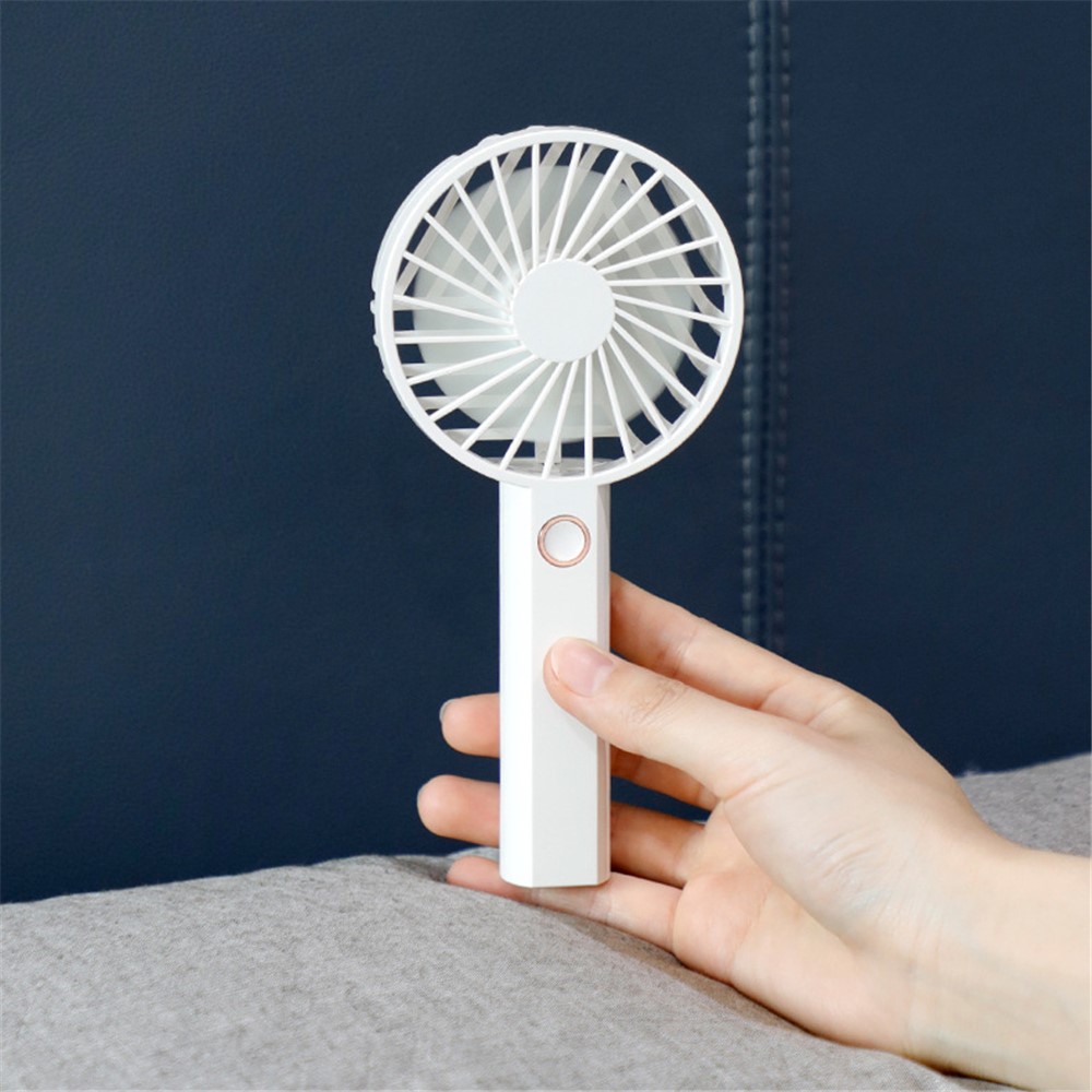 Y6 Summer Mini USB Rechargeable Hand-held Desktop Fan Mute 3-Speed Cooling Fan - White-7