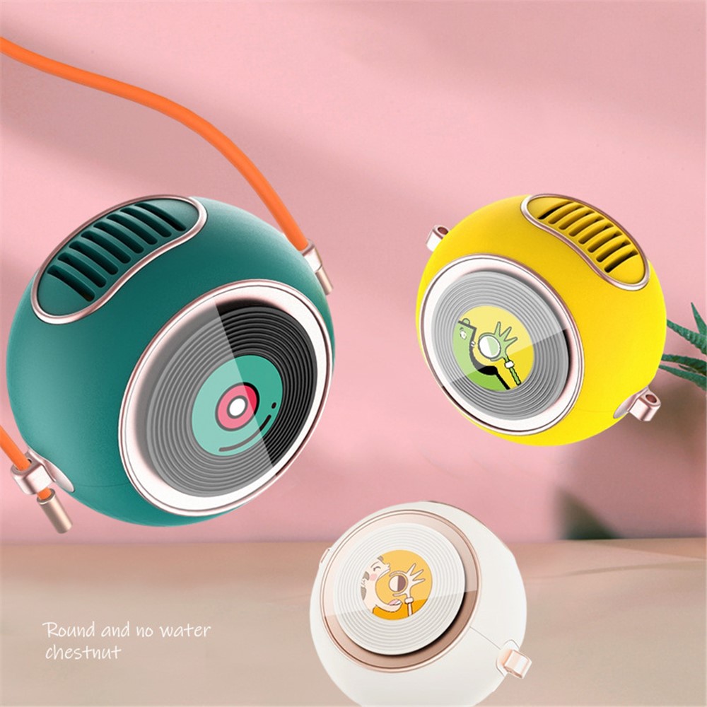 X01 Magic Bean Cute Portable USB Charging Mini Cooling Fan Student Summer Hanging Neck Fan Cooler - Yellow-2
