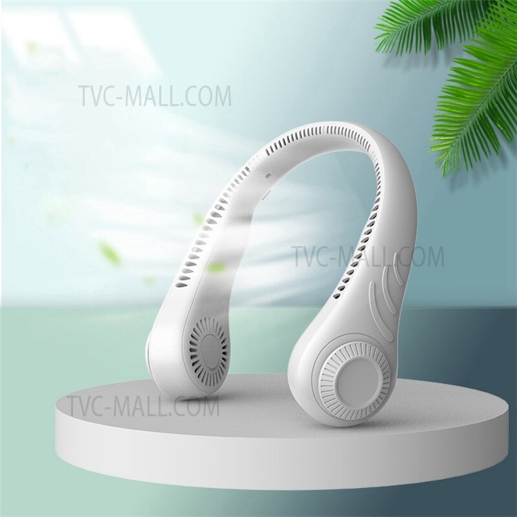 CNDB/01 2000mAh Leafless Hanging Neck Fan Neck-Mounted Fan Sports Mini-Size Little Fan - White-2