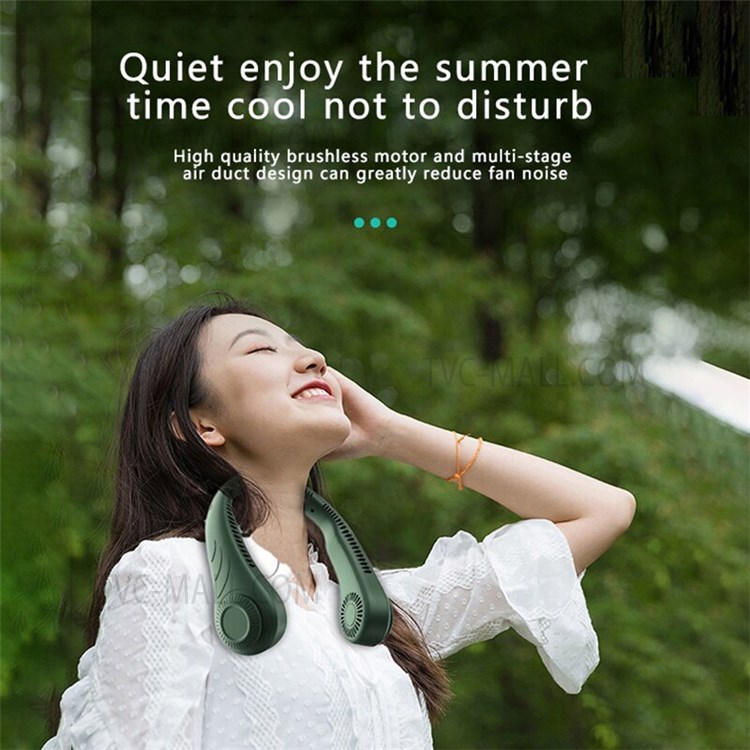 CNDB/01 2000mAh Leafless Hanging Neck Fan Neck-Mounted Fan Sports Mini-Size Little Fan - White-7