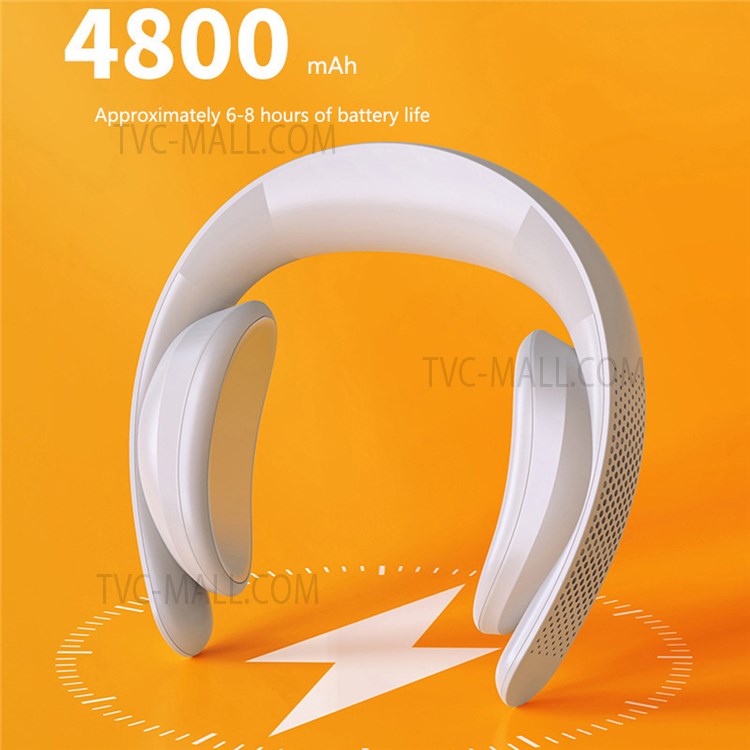 4800mAh Leafless Hanging Neck Fan Heating Cooling Instrument Air Cooler Low-Noise Neck-Mounted Fan-4
