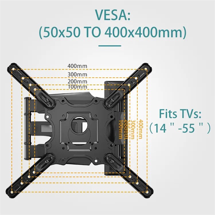 NORTH BAYOU P40 TV Wall Mount, Max VESA 400x400mm 32-60 Inch Full Motion LED LCD Screen Mount-5