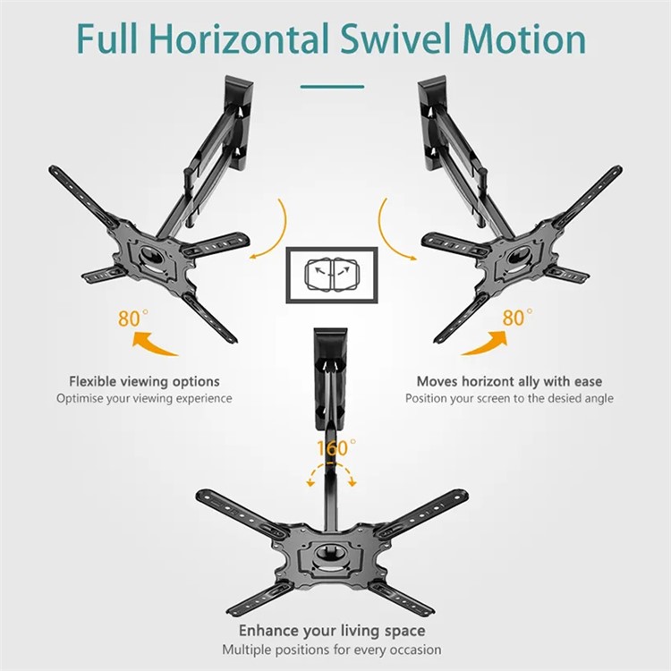 NORTH BAYOU P40 TV Wall Mount, Max VESA 400x400mm 32-60 Inch Full Motion LED LCD Screen Mount-6
