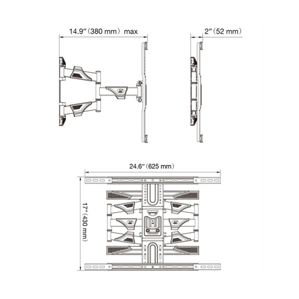 NORTH BAYOU P6 TV Wall Mount 45-75 Inch Full Motion LED LCD Screen Mount Max VESA 600x400mm, 45.5kg Bearing Weight-6