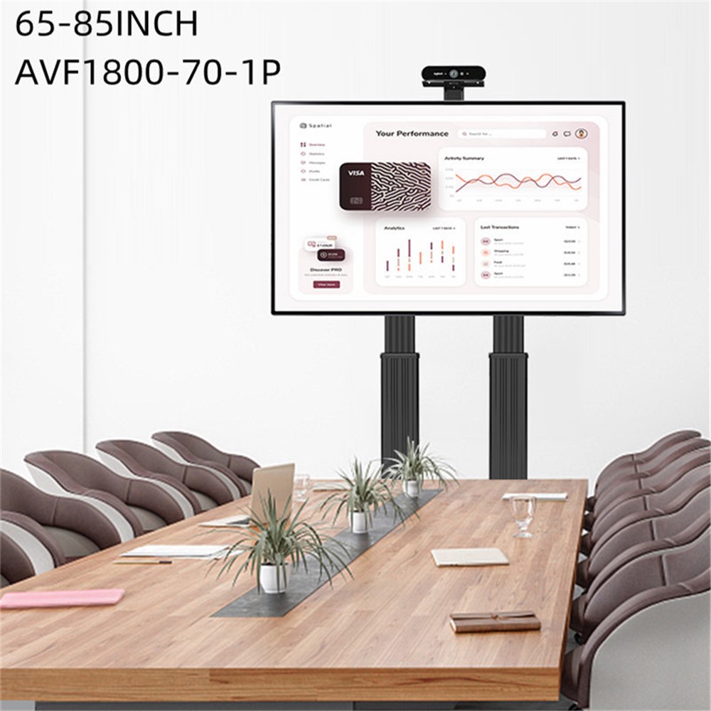 NORTH BAYOU AVF1800-70-1P Mobile TV Cart 65-85 Inch Free Lifting Aluminum Alloy TV Stand with Camera AV Shelf-2