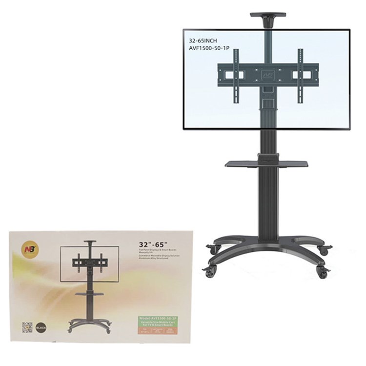NORTH BAYOU AVF1500-50-1P 32-65 Inch TV Mount Cart Aluminum Alloy Flat Panel LED LCD Plasma with AV Shelf and Camera Bracket-8
