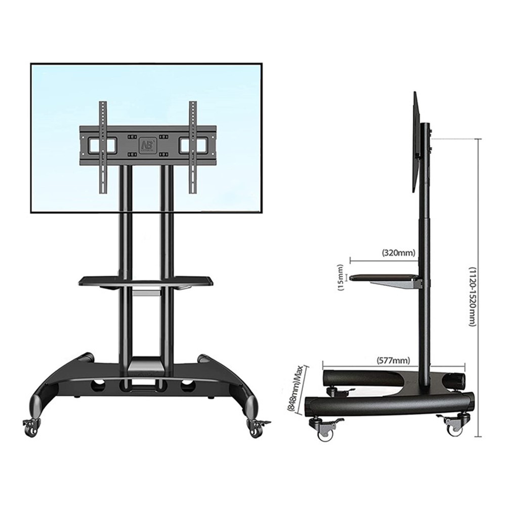NORTH BAYOU AVA1500-60-1P Mobile TV Cart 32"-70" Flat Panel LED LCD Plasma TV Stand with Camera Tray and AV Shelf-6