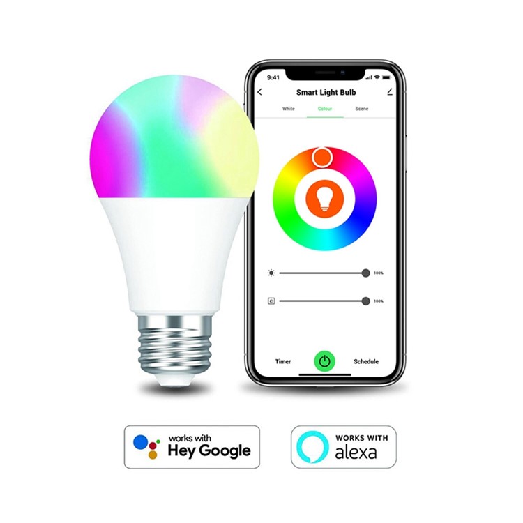 NEO NAS-LB01W 2.4GHz WiFi Smart Light Bulb Color Changing Light 10W Lamp Bulb Lower Consumption Work for Alexa Google Home-10