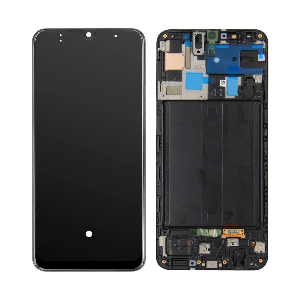 Ecrã LCD E Digitalizador Montagem + Quadro (sem Logotipo) Para Samsung Galaxy A30 A305 SM-A305F - Preto-1