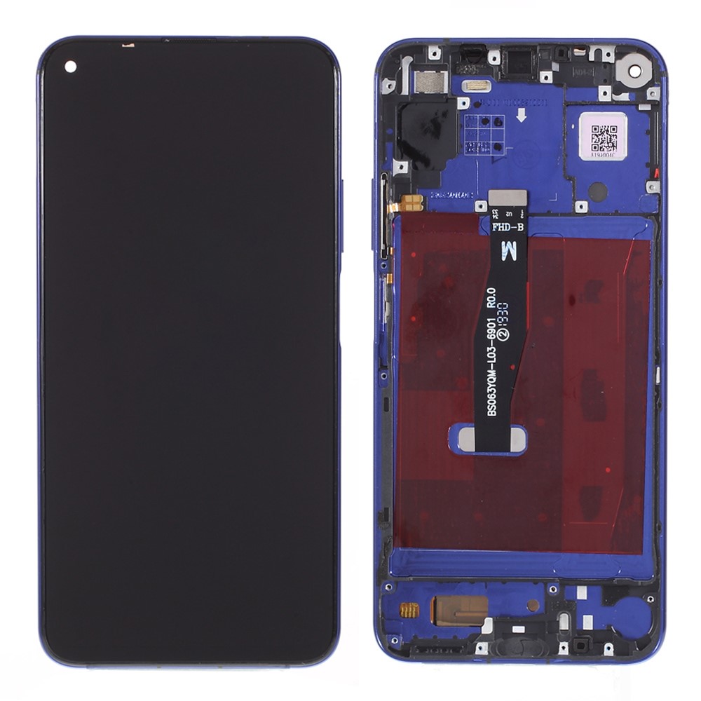 Assembly LCD Screen and Digitizer Assembly + Frame Part (without Logo) for Huawei Honor 20 YAL-L21 - Blue-1