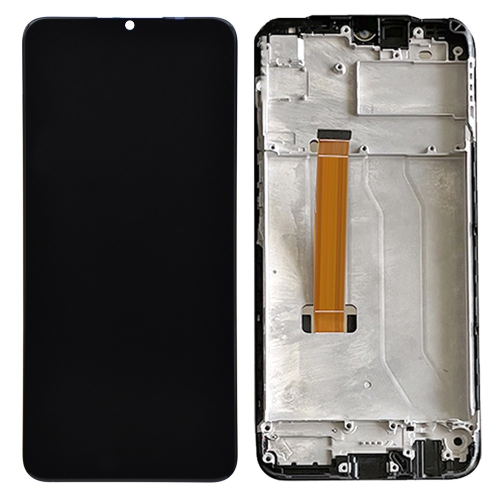 Assembléia de Montagem LCD e Montagem do Digitalizador + Peça de Quadro Para o Realme C12 RMX2189 - Preto