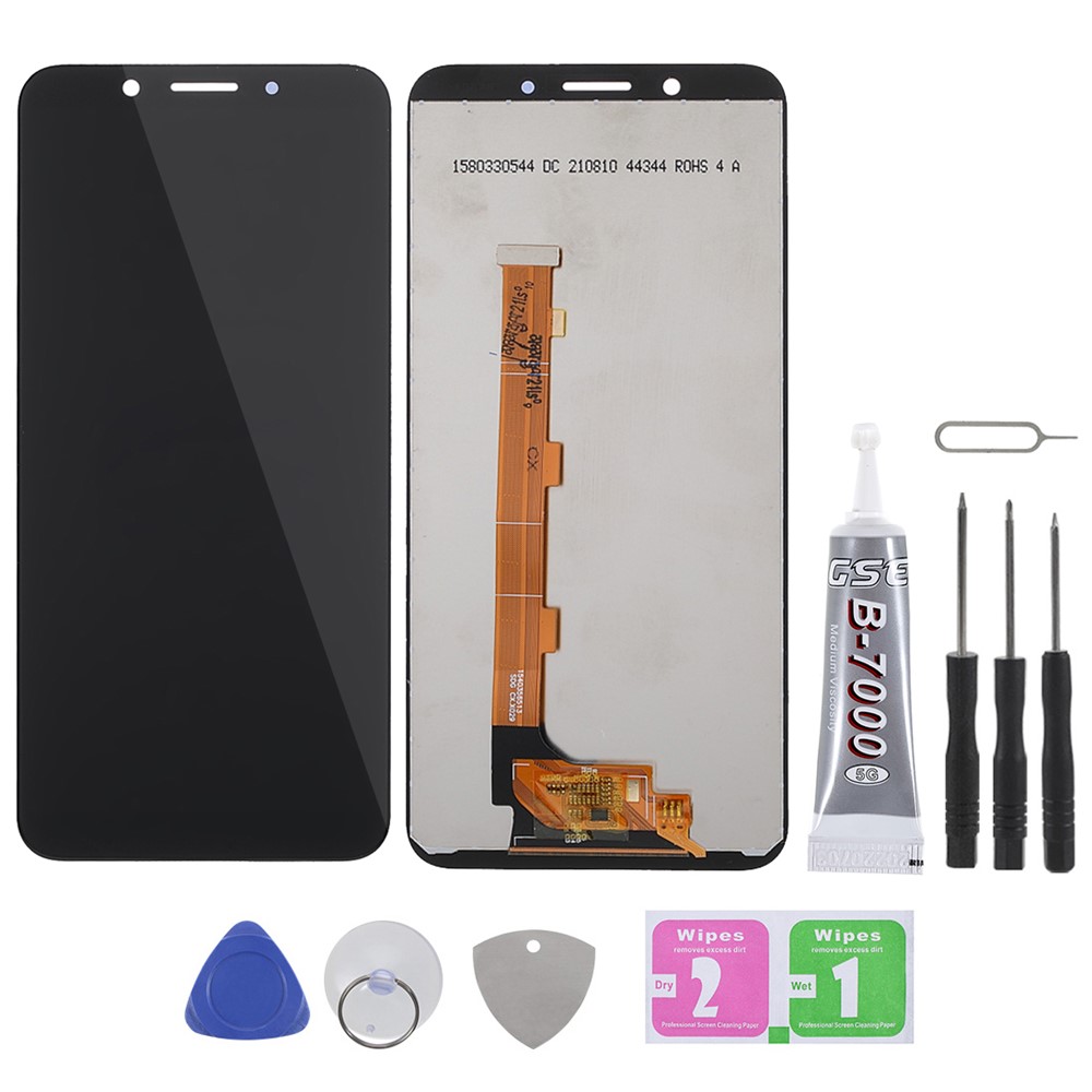 IPARTS EXPERT Grade C LCD Screen and Digitizer Assembly Replacement (without Logo) + Repair Tool Set + Tempered Glass for Oppo A83 - Black-1