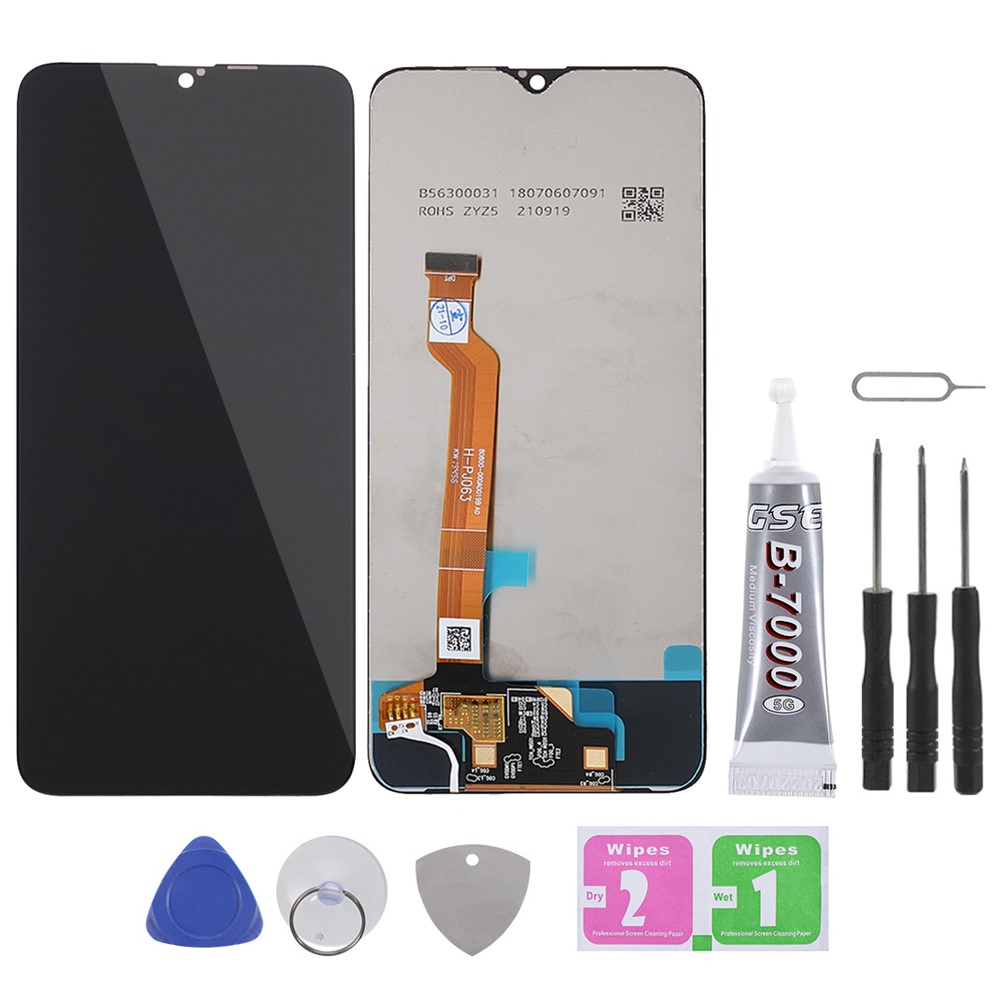 IPARTS EXPERT Grade C LCD Screen and Digitizer Assembly Replacement (without Logo) + Repair Tool Set + Tempered Glass for OPPO F9/A7X/F9 PRO/Realme U1-2