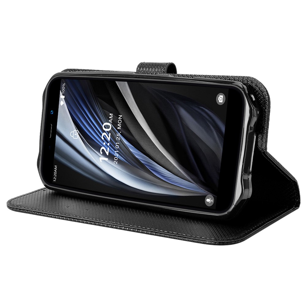 For Oukitel WP12/WP12 Pro Diamond Texture Magnetic PU Leather Case Stand Feature Wallet Flip Protective Phone Cover - Black-3