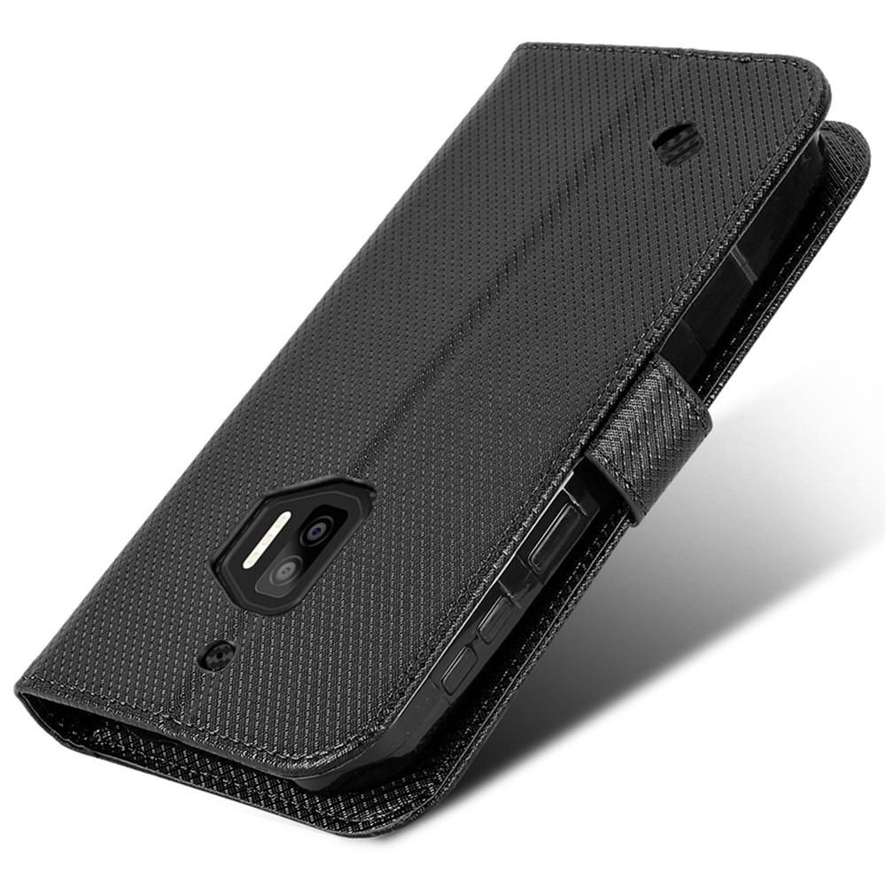 For Oukitel WP12/WP12 Pro Diamond Texture Magnetic PU Leather Case Stand Feature Wallet Flip Protective Phone Cover - Black-4