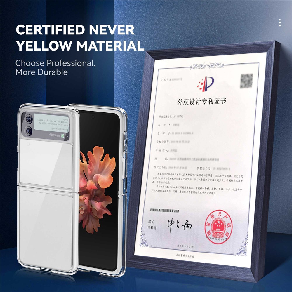 For Samsung Galaxy Z Flip4 5G Transparent Soft TPU Frame + Hard PC Back Cover Anti-fingerprint Yellow-resistant Phone Case-6