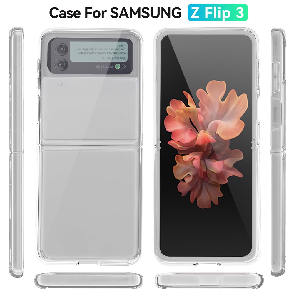 For Samsung Galaxy Z Flip4 5G Transparent Soft TPU Frame + Hard PC Back Cover Anti-fingerprint Yellow-resistant Phone Case-9