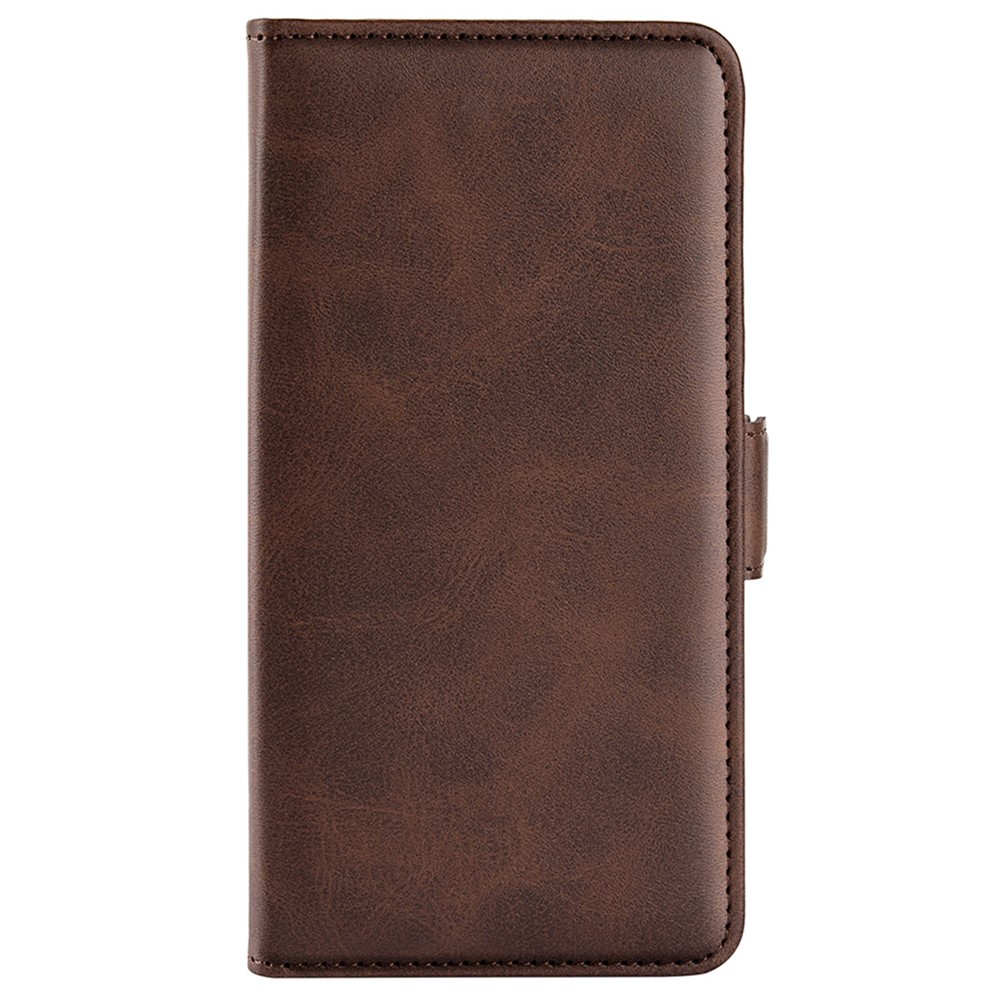For Honor 70 5G PU Leather Wallet Case Dual Magnetic Clasp Stand Flip Protective Cover - Brown-10