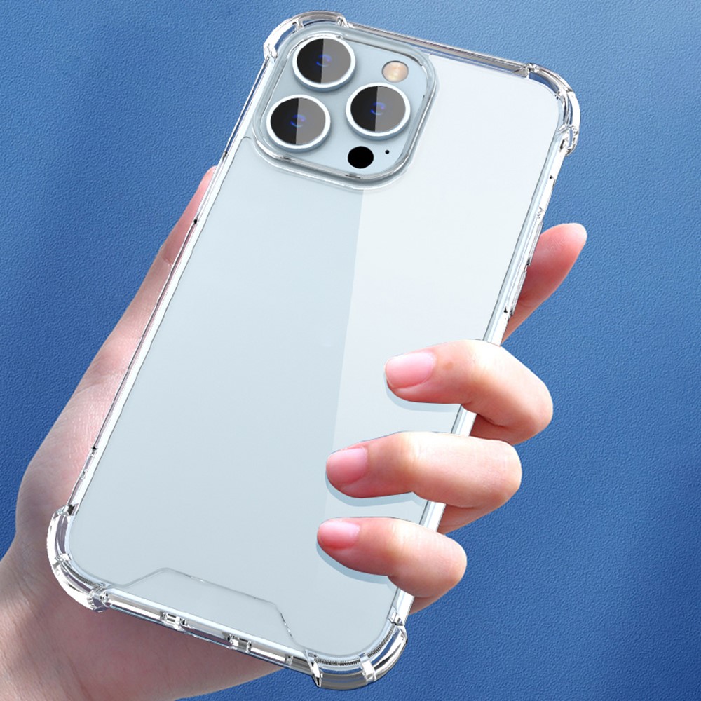 For iPhone 14 Pro 6.1 inch Soft TPU Frame + Acrylic Back Cover Four Corner Anti-drop Transparent Phone Case-3