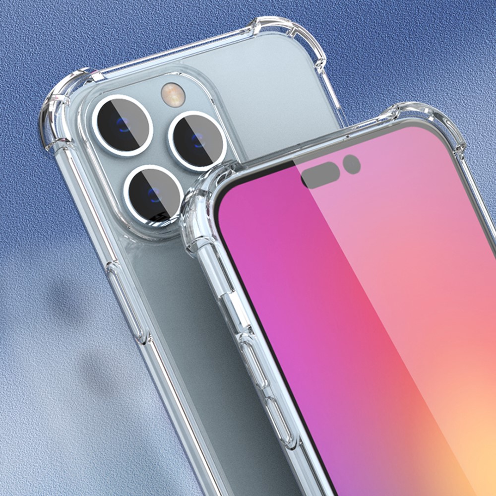 For iPhone 14 Pro 6.1 inch Soft TPU Frame + Acrylic Back Cover Four Corner Anti-drop Transparent Phone Case-5