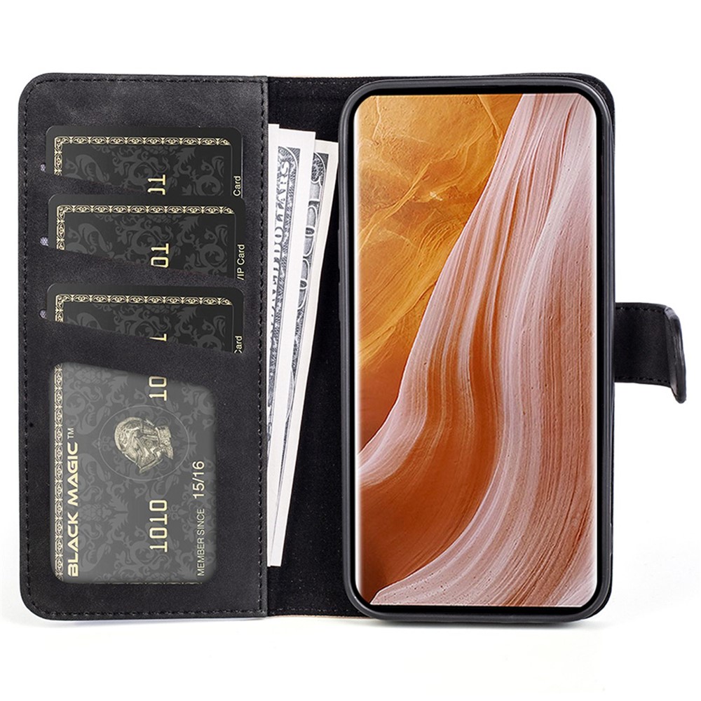 For ZTE Axon 40 Ultra 5G Color Splicing Anti-scratch PU Leather Case Stand Wallet Shockproof Phone Cover - Black-2