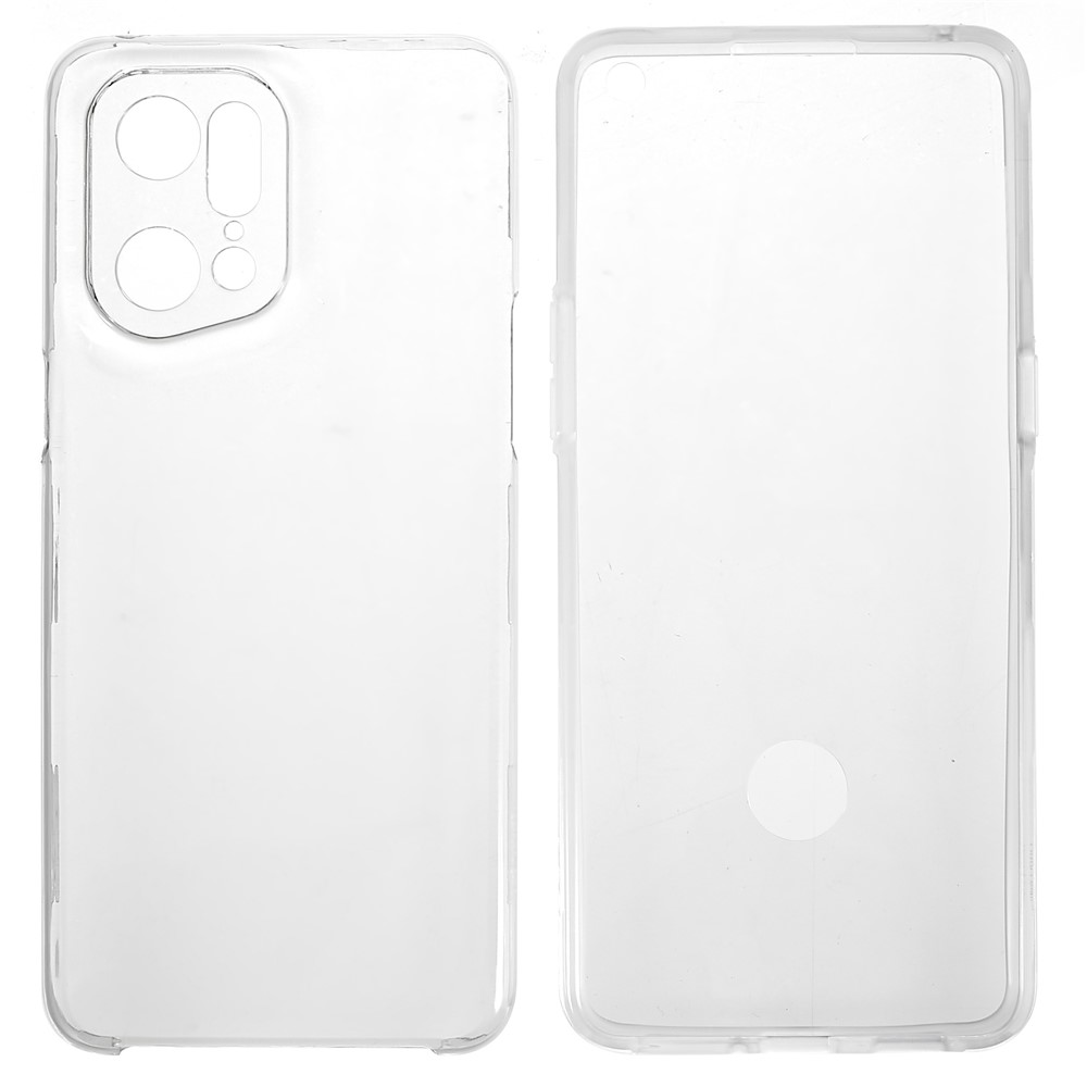 PET Front Cover All-round Phone Case for Oppo Find X5 Pro, Detachable 2-in-1 TPU + Acrylic Hybrid Cover-1