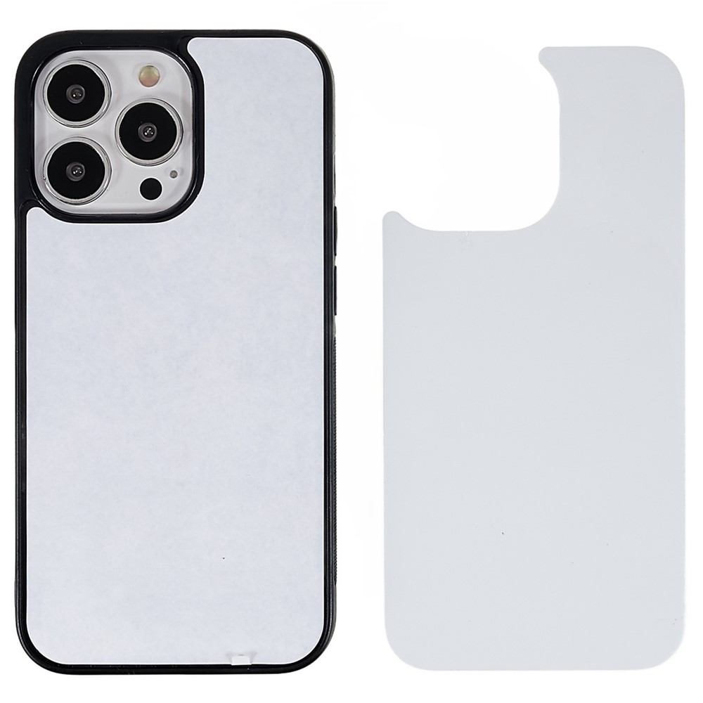 For iPhone 13 Pro 6.1 inch Anti-scratch TPU+PC Phone Case Shell with Aluminum Sheet Supporting Heat Transfer Printing-1