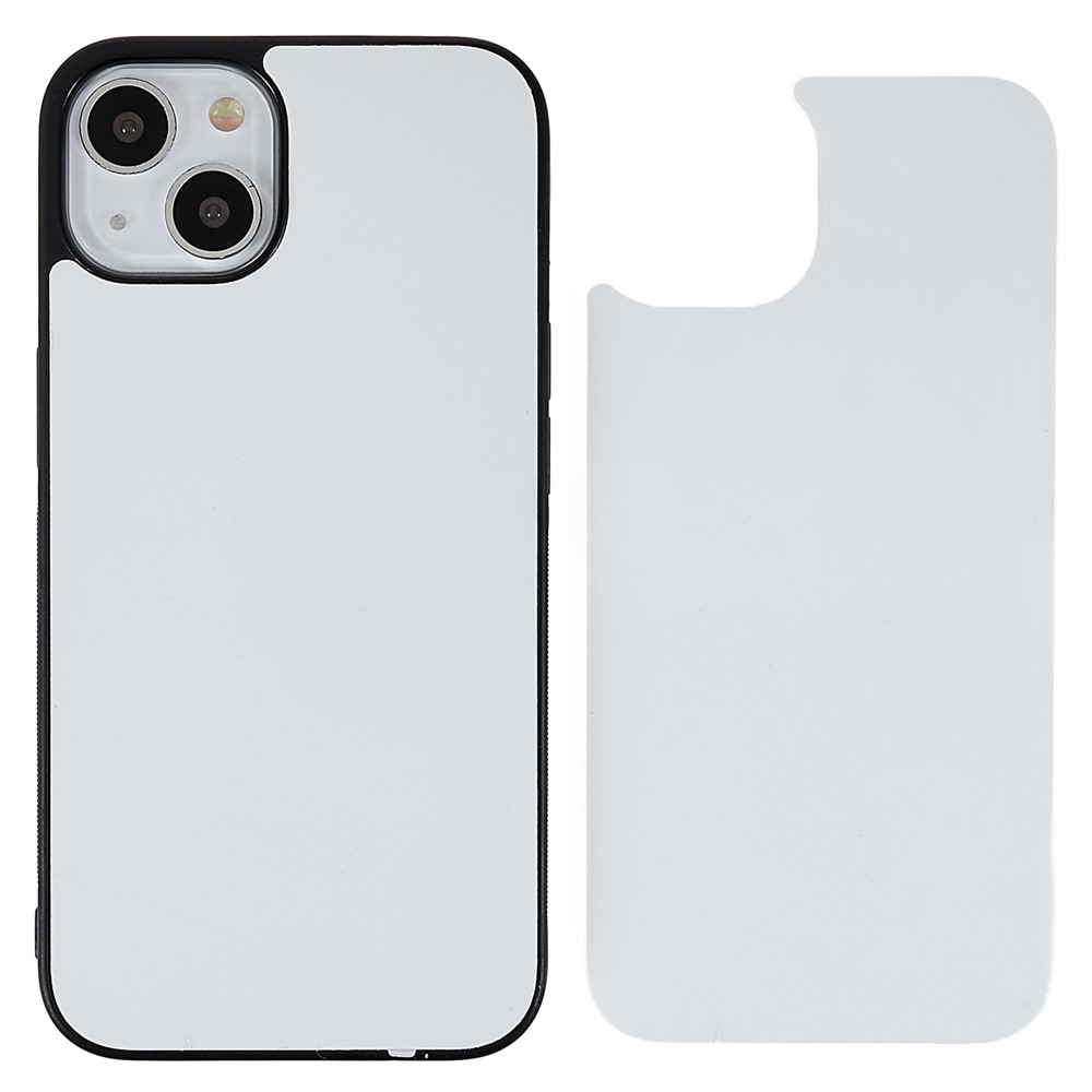Soft TPU+PC+Aluminum Sheet Phone Cover for iPhone 13 6.1 inch, Supporting Heat Transfer Printing Phone Case-1