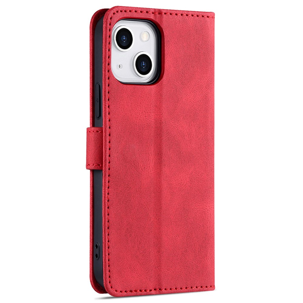 AZNS For iPhone 14 Max 6.7 inch Anti-fall PU Leather Wallet Case Magnetic Closure Stand Scratch Resistant Full Protection Phone Cover - Red-10