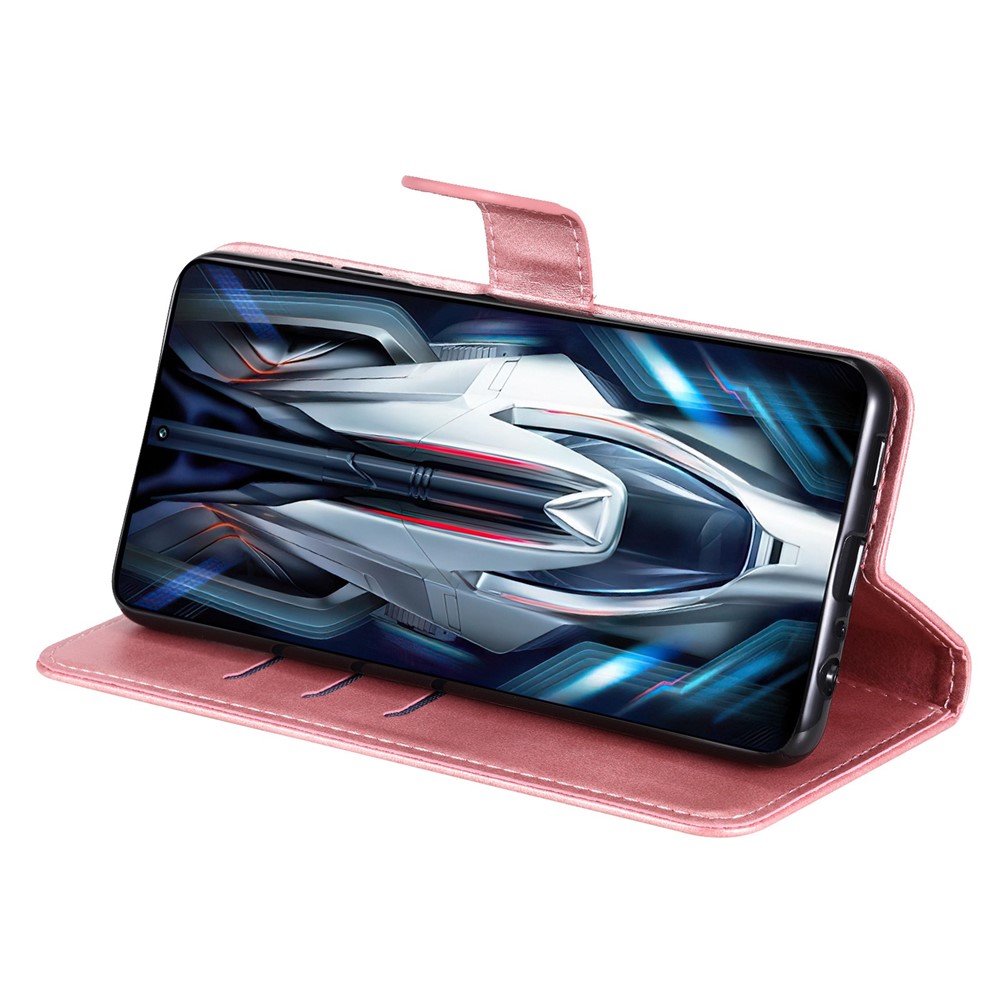 For Xiaomi Redmi K50/K50 Gaming/K50 Gaming Edition/K50G/K50G Mercedes-AMG Petronas Formula One Team Edition/Poco F4 GT Phone Case Outer Zipper Pocket PU Leather Stand Wallet Cover - Rose Gold-3