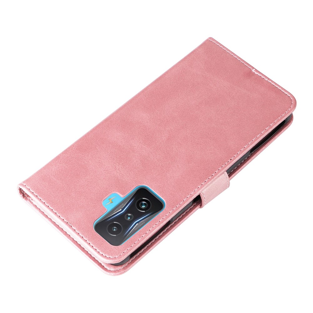 For Xiaomi Redmi K50/K50 Gaming/K50 Gaming Edition/K50G/K50G Mercedes-AMG Petronas Formula One Team Edition/Poco F4 GT Phone Case Outer Zipper Pocket PU Leather Stand Wallet Cover - Rose Gold-6
