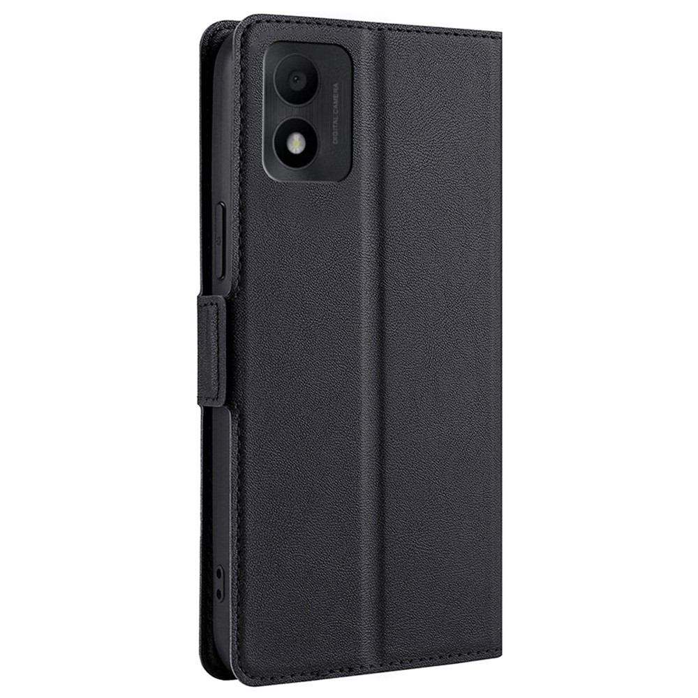 For TCL 303 PU Leather Stand Card Slot Case Double Magnetic Clasp Shockproof Inner TPU Cover - Black-7