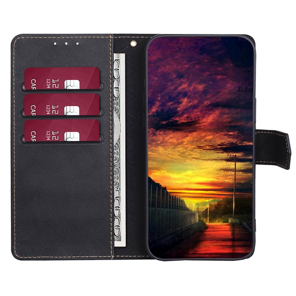 For TCL 303 RFID Blocking Wallet Case Water-repellent PU Leather Flip Book Stand Phone Cover - Black-2