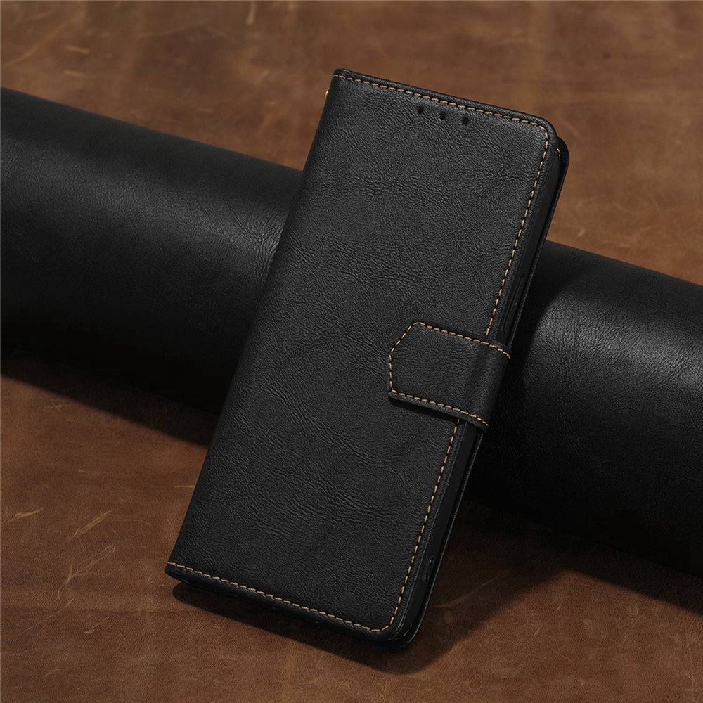 For TCL 303 RFID Blocking Wallet Case Water-repellent PU Leather Flip Book Stand Phone Cover - Black-7