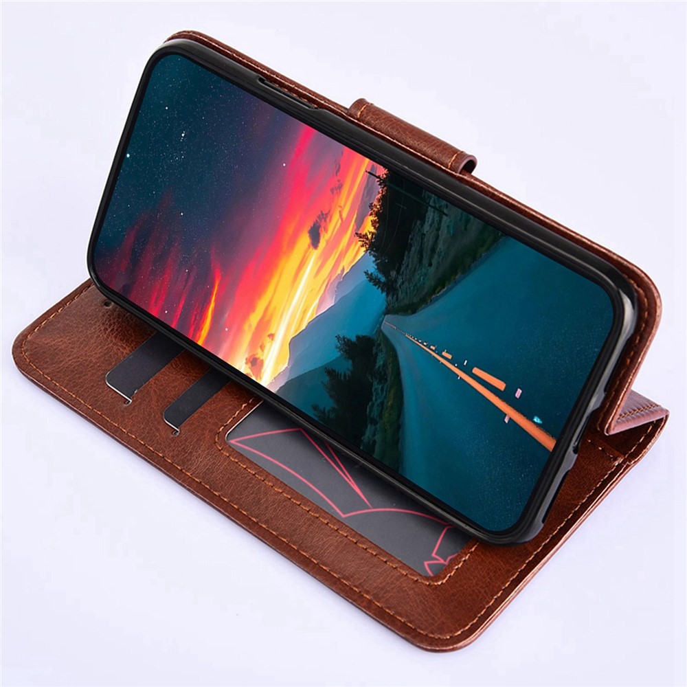 For TCL 303 Wallet Phone Case Stand Magnetic Closure Protective PU Leather Shockproof TPU Flip Cover - Black-3