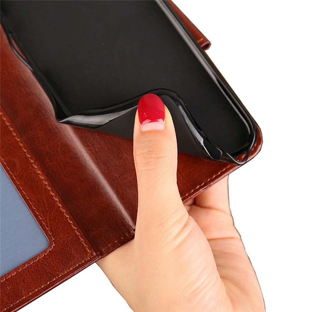 For TCL 30 Z T602DL PU Leather Flip Folio Case Stand Shockproof Inner TPU Phone Cover - Black-5