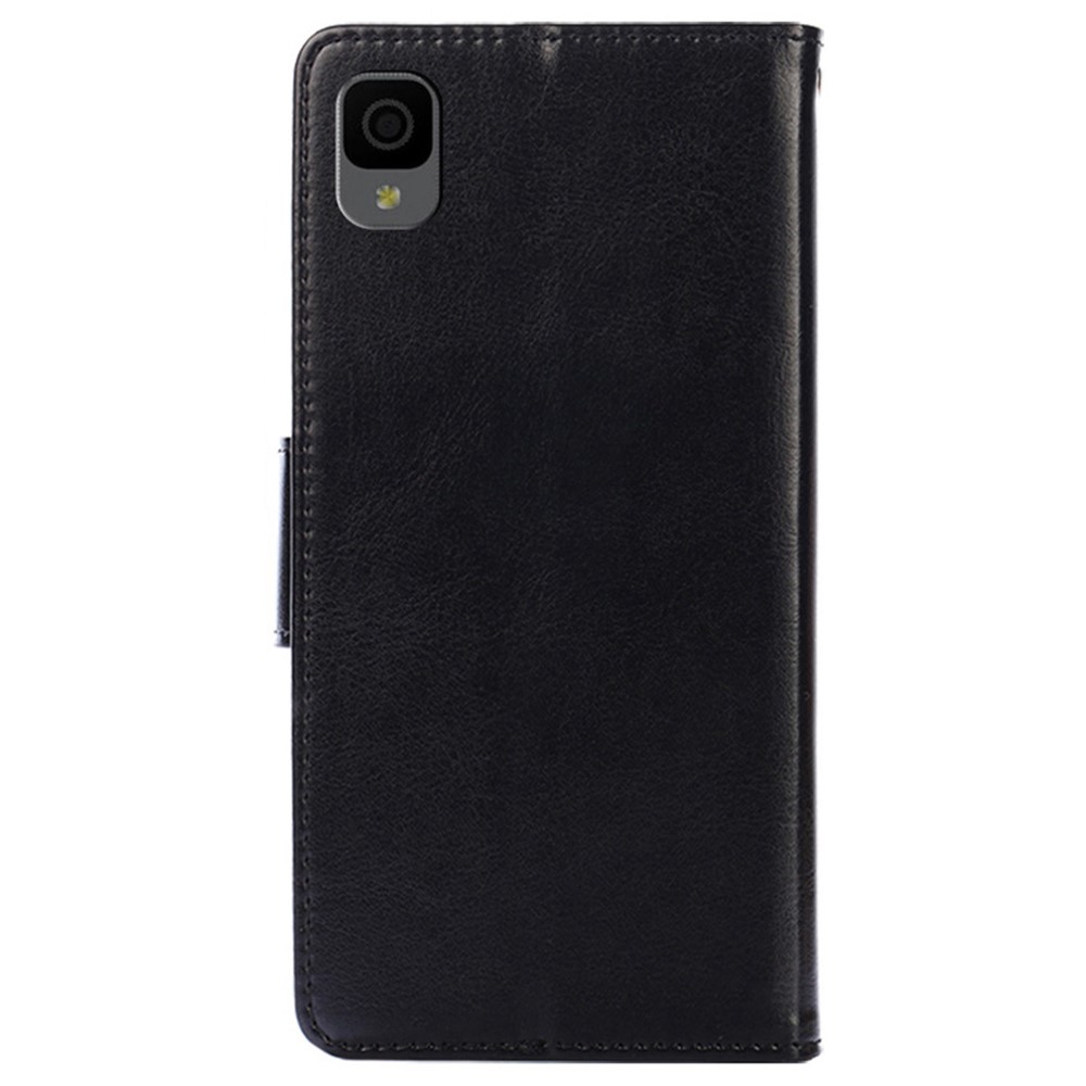 For TCL 30 Z T602DL PU Leather Flip Folio Case Stand Shockproof Inner TPU Phone Cover - Black-8