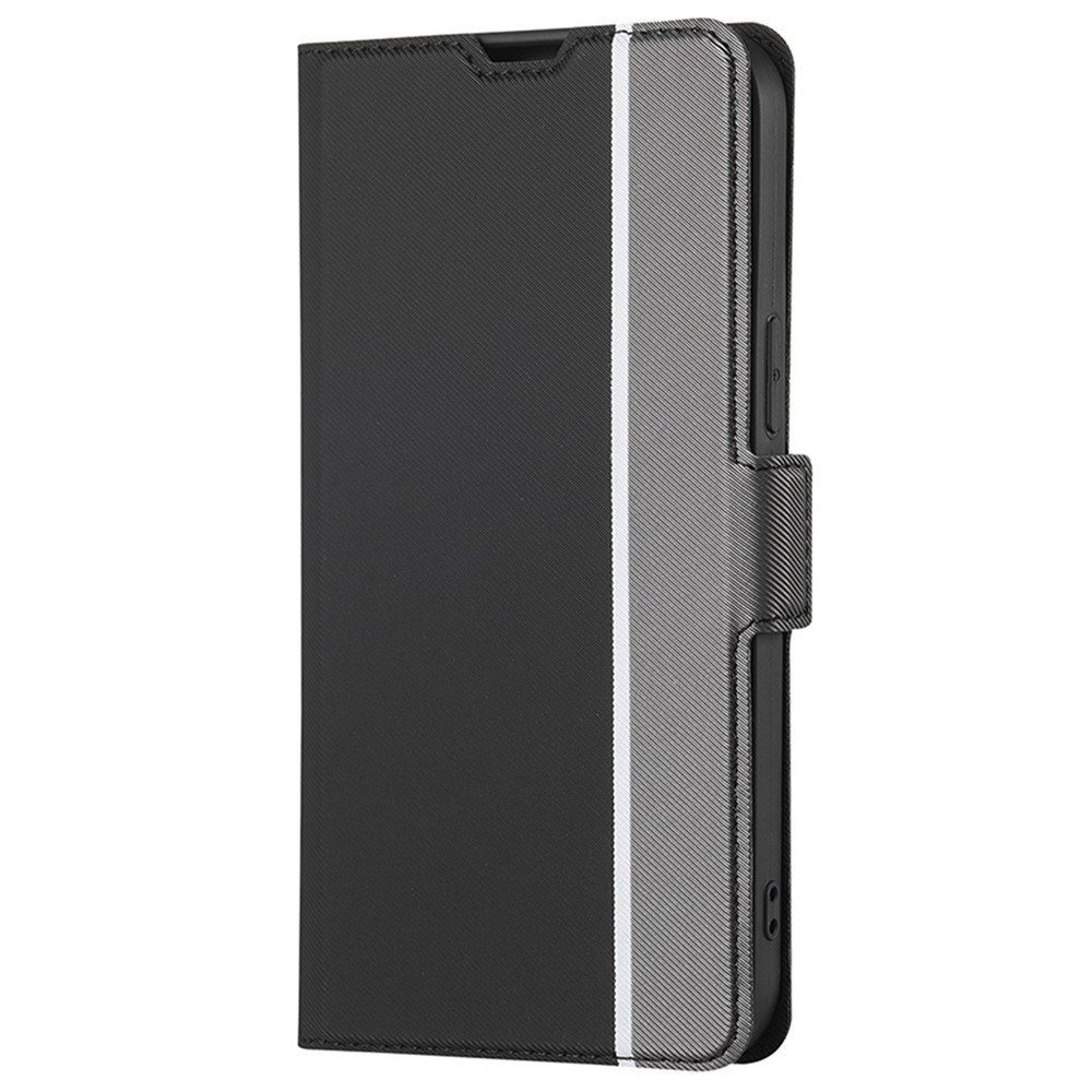 For Motorola Moto G42 4G Ultra-thin Full Protection Twill Texture Phone Case PU Leather+TPU Cellphone Cover Stand Card Holder - Black-7