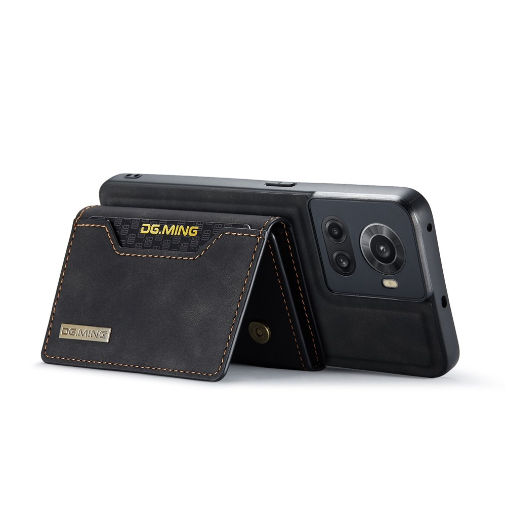 DG.MING M2 Series for OnePlus Ace 5G/10R 5G Detachable 2-in-1 Magnetic Wallet Phone Case with Kickstand - Black-3