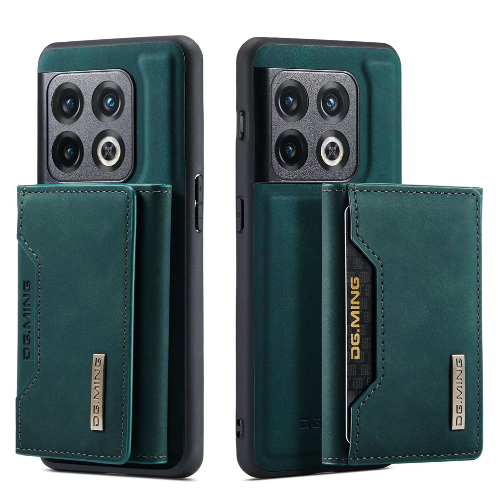 DG.MING M2 Series for OnePlus 10 Pro 5G Detachable 2-in-1 Wallet Kickstand Case Magnetic Absorption Phone Cover - Green-1