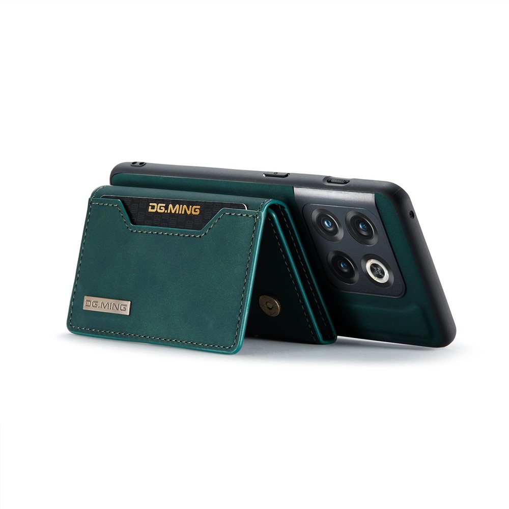 DG.MING M2 Series for OnePlus 10 Pro 5G Detachable 2-in-1 Wallet Kickstand Case Magnetic Absorption Phone Cover - Green-3