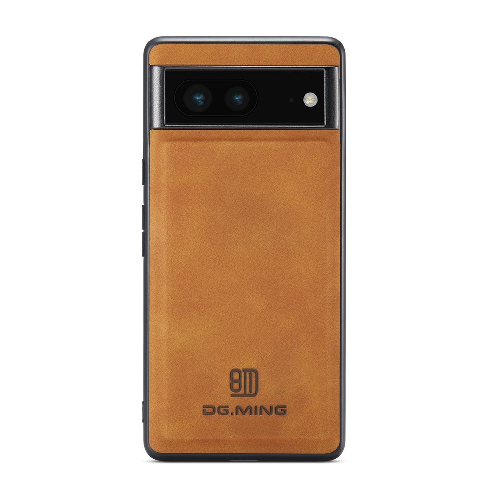 DG.MING M2 Series for Google Pixel 6a Detachable 2-in-1 Magnetic Wallet Phone Case Anti-scratch Kickstand Cover - Brown-5