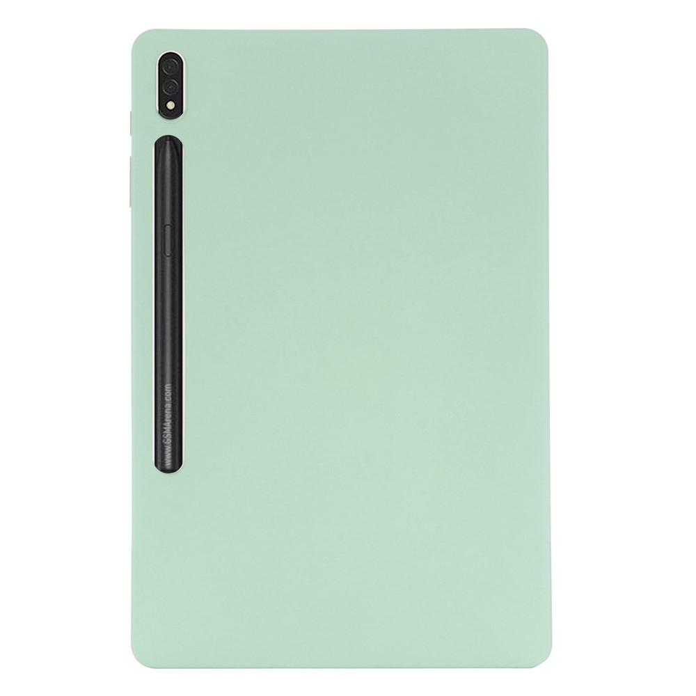 For Samsung Galaxy S8+/Tab S7 Plus Liquid Silicone Tablet Case Soft Microfiber Lining Anti-Scratch Cover - Green-3