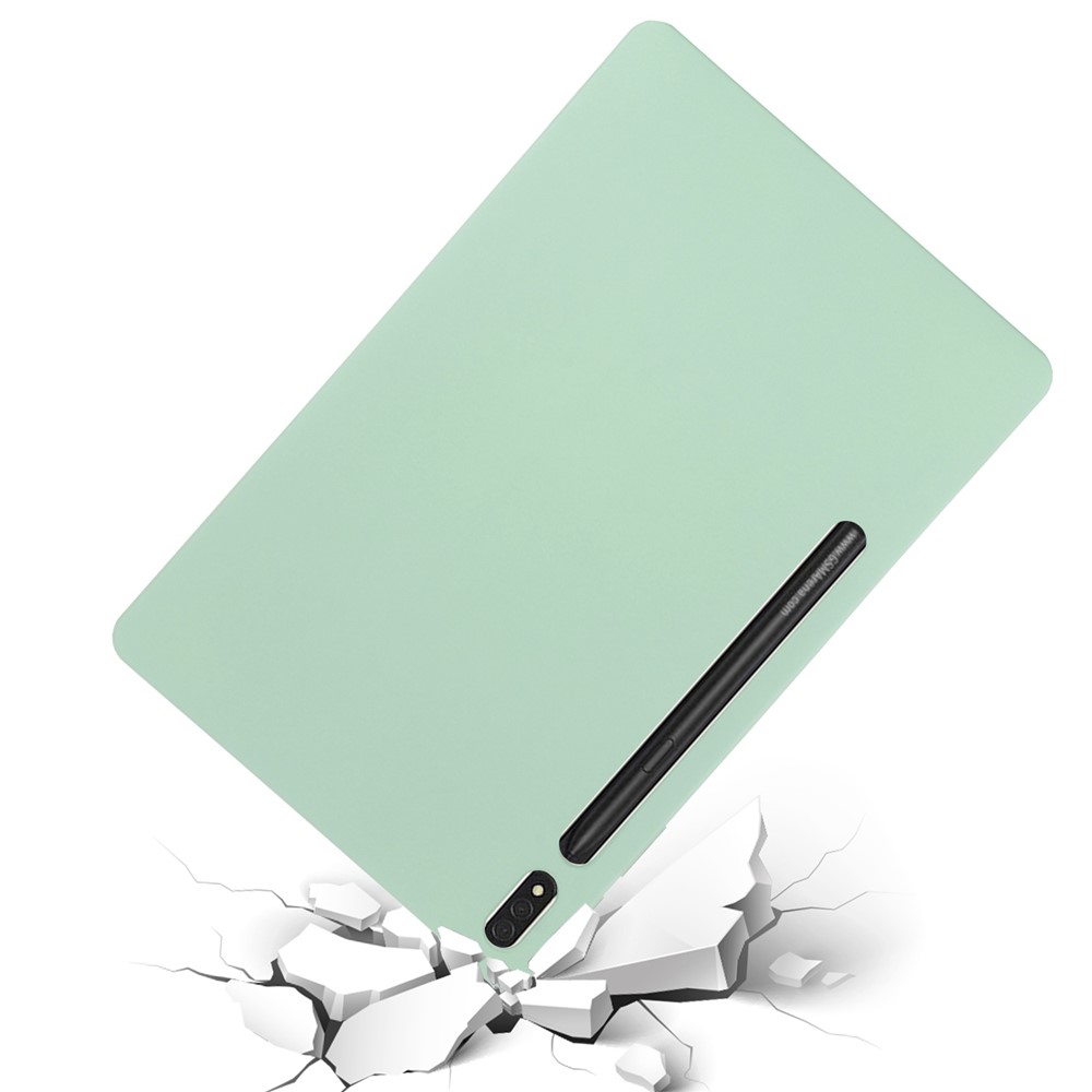 For Samsung Galaxy S8+/Tab S7 Plus Liquid Silicone Tablet Case Soft Microfiber Lining Anti-Scratch Cover - Green-4