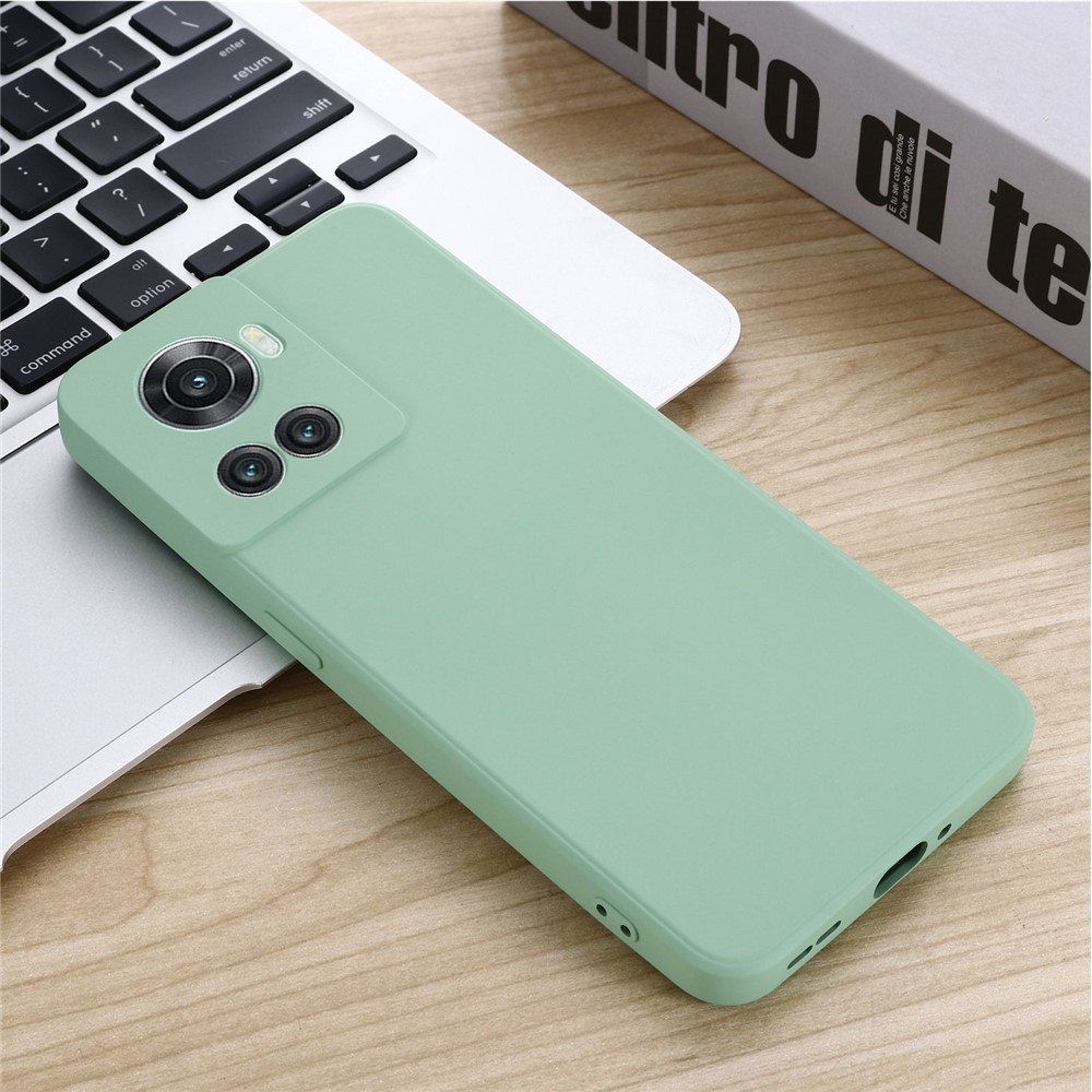 For OnePlus Ace 5G/10R 5G Shockproof Protective Phone Case Slim Soft Liquid Silicone Cellphone Cover with Strap - Green-7