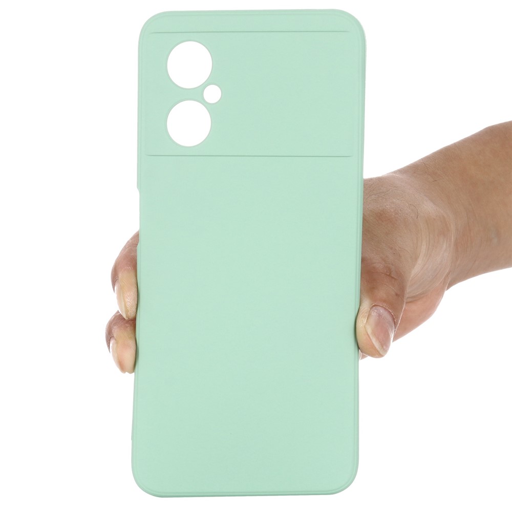 For Xiaomi Poco M4 5G Precise Cutouts Phone Case Anti-drop Slim Soft Liquid Silicone Cellphone Cover with Strap - Green-5