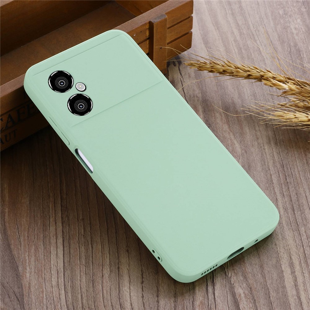For Xiaomi Poco M4 5G Precise Cutouts Phone Case Anti-drop Slim Soft Liquid Silicone Cellphone Cover with Strap - Green-7