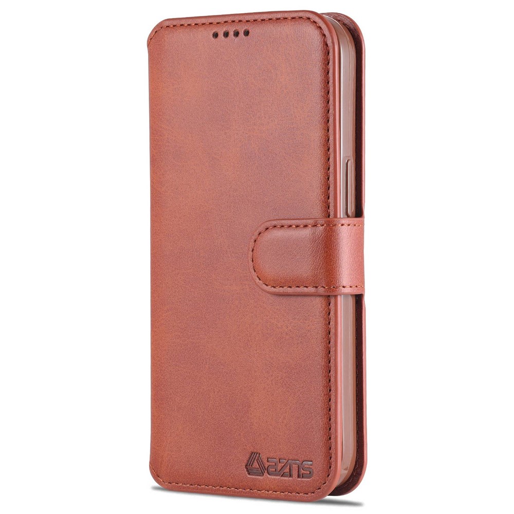 AZNS PU Leather Case for iPhone 14 Pro Max 6.7 inch, Shock Absorbing Stand Wallet Magnetic Flip Folio Phone Cover - Brown-8